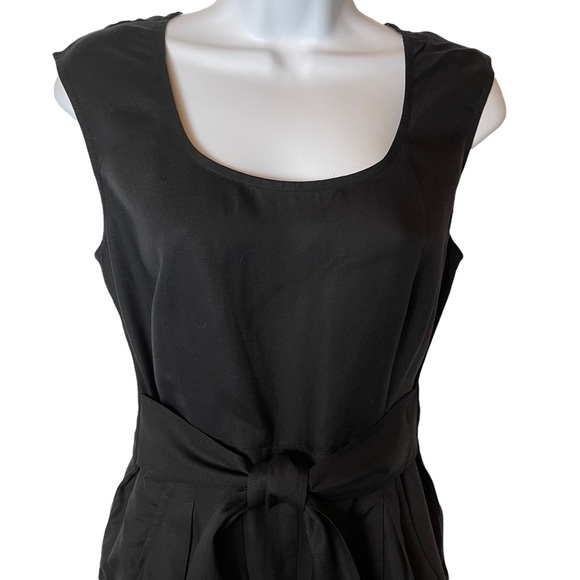 New Anthropologie Maeve Jumpsuit Pants Length Linen Blend Scoop Neck Black - Picture 2 of 12